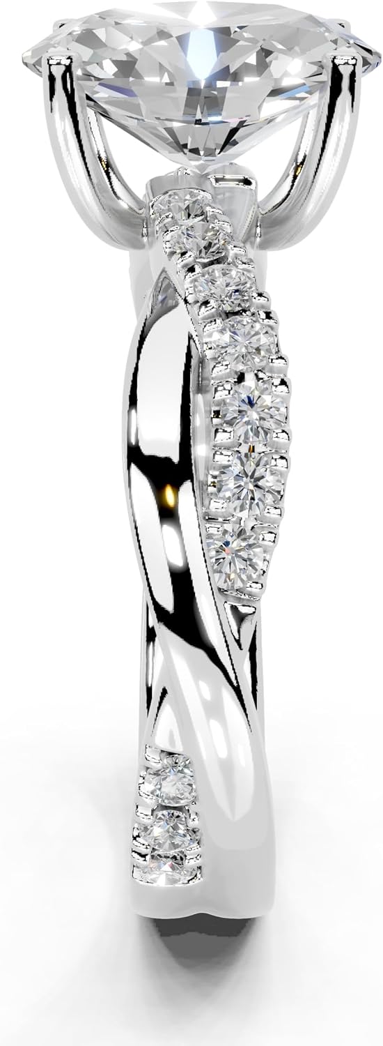 Oval Cut Lab Grown Diamond IGI Certified 4 Prong Fancy Engagement Ring in 14K Gold, Platinium for Women (1.0-5.0 Ct, F-G Color, VS1-VS2 Clarity)