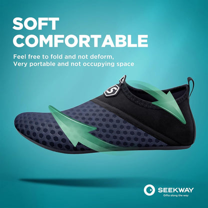 SEEKWAY Wasserschuhe Damen Herren Schnelltrocknend Badeschuhe Aquaschuhe Barfuß Rutschfest Schwimmen Pool Outdoor Surfen Fluss See Yoga