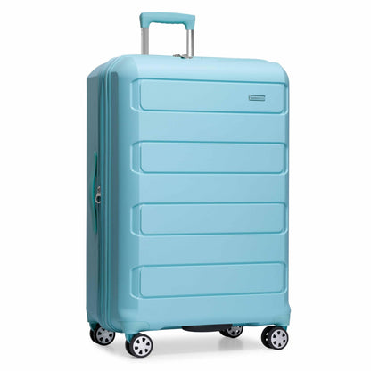 Traveler's Choice Pagosa Hardshell Expandable Luggage with Spinner Wheels, Slate Blue, 3-Piece Set (22/27/30)