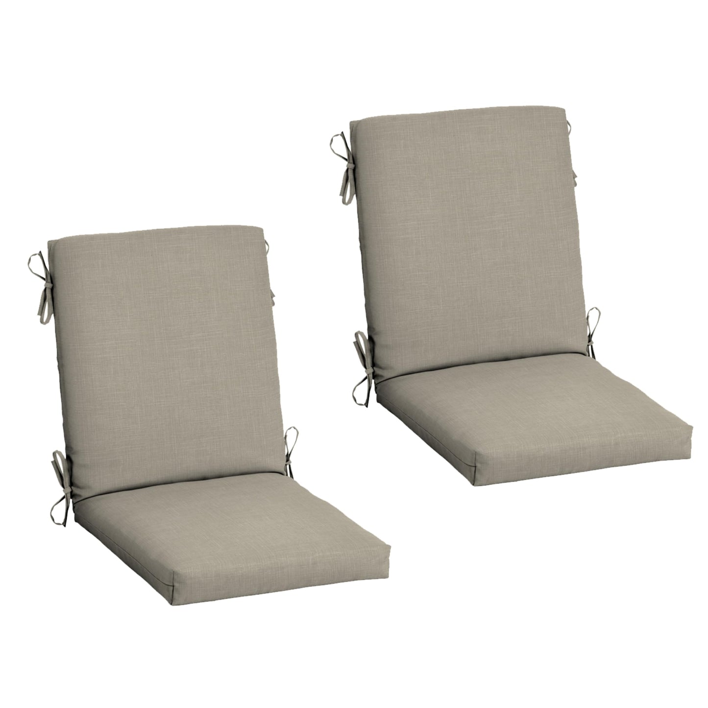 Arden 2-Pack Outdoor Patio Dining Chair Cushion, 20x44, Rain-Proof Seat Pad, Fade-Resistant Outdoor Cushion Black Cabana Stripe