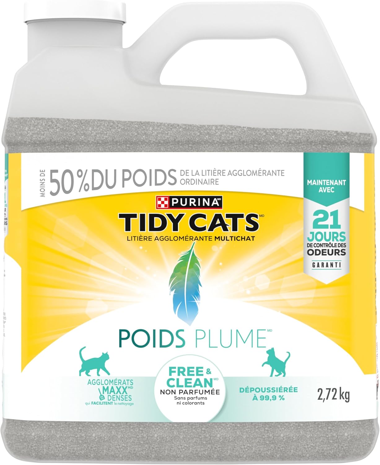 Tidy Cats Free & Clean Katzenstreu, Leicht Ungeduftet Mehrkatzenhaushalt - 5,44 kg Box
