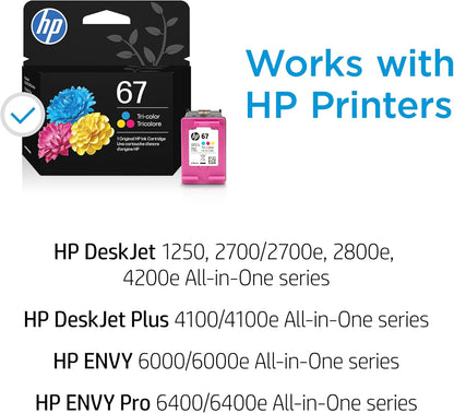 Original HP 67XL Schwarze Tintenpatrone mit hoher Reichweite | Kompatibel mit HP DeskJet 1255, 2700, 4100er Serien, HP Envy 6000, 6400er Serien | Für Instant Ink geeignet | 3YM57AN