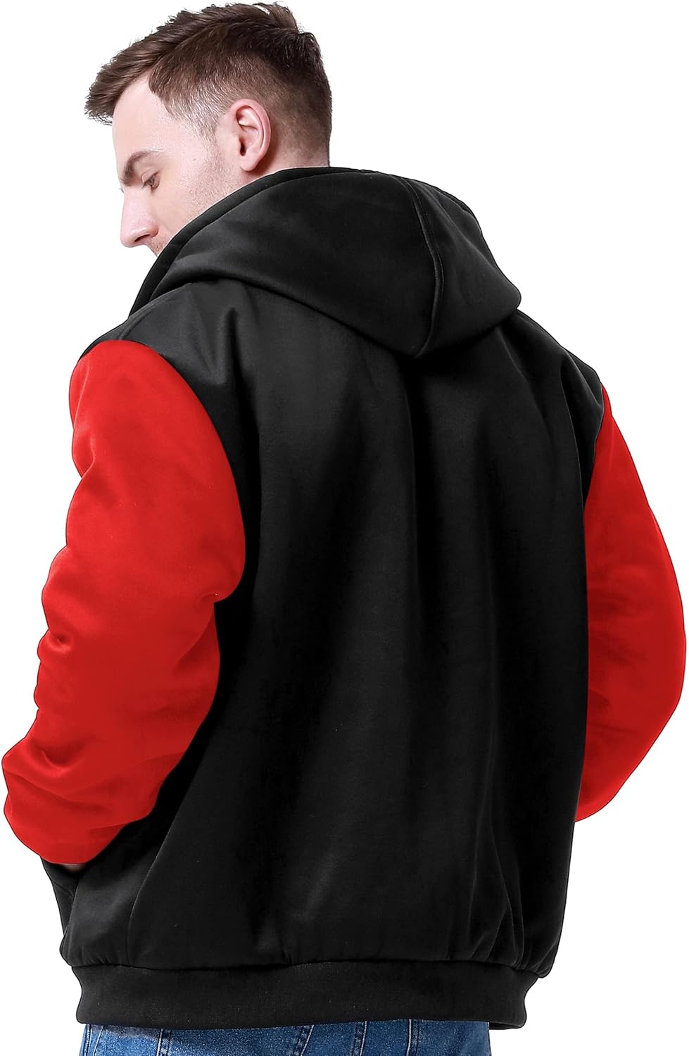 Herren-Hoodie, schweres Fleece-Futter, verdickt, warm, mit Kängurutasche für Outdoor und Freizeit