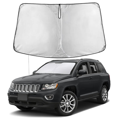 EcoNour Car Windshield Sunshade | Blocks 99% Heat & Keeps Interior Cool | Universal Fits Cars, SUVs, Trucks | Automotive Sun Screen, Visor & Car Accessories for Summer | Medium (64x32 Inches)