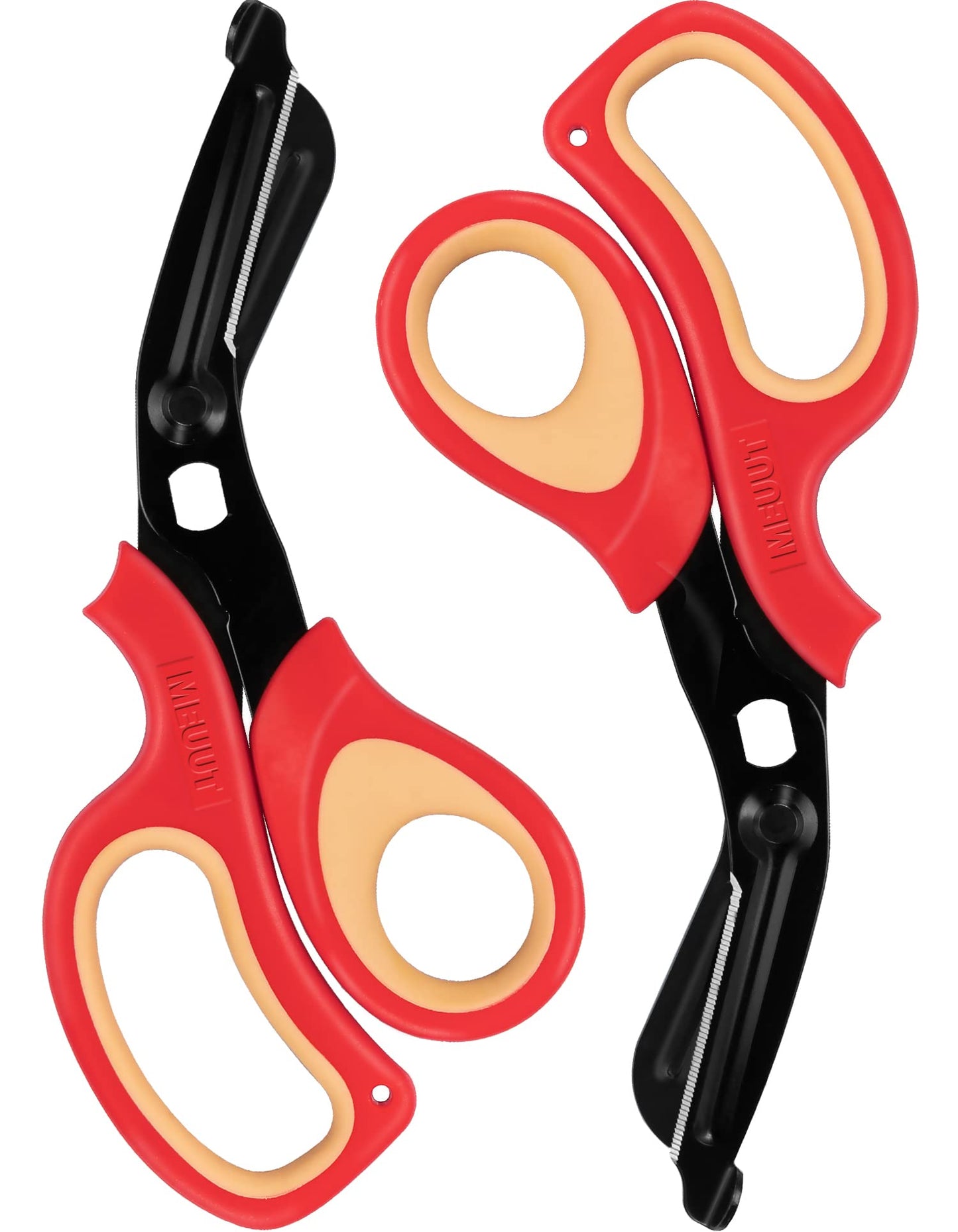 MEUUT 2 Pack Medical Scissors Trauma Shears for Left and Right Hand -Patented Bandage Scissors All Purpose with Non-Stick Blades, Surgical Grade Shears Stainless Steel EMT Scissors for Nurses EMT