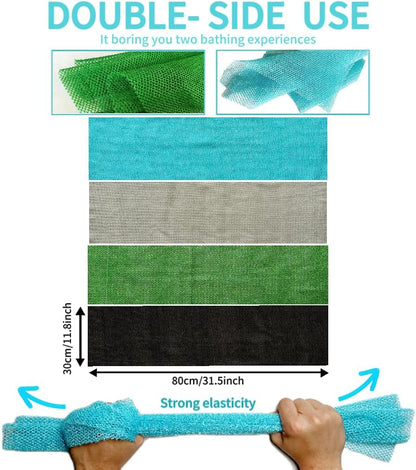 Afrikanisches Peeling-Netz, 4 Stück Afrikanischer Netzschwamm, Nylon Afrikanischer Badeschwamm Netz, Afrikanischer Netz Langnetz Badeschwamm Duschkörperwäscher