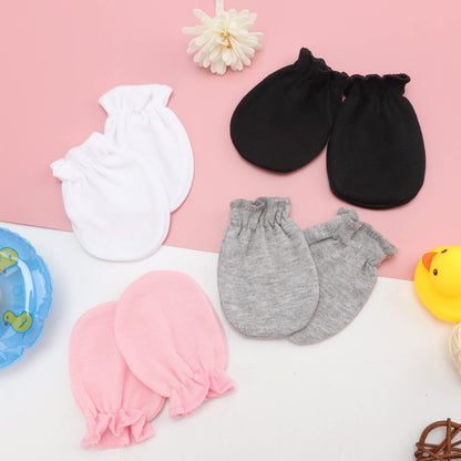 BQUBO Baby Fäustlinge Kratzschutz Handschuhe aus Baumwolle mit elastischem Bündchen Hypoallergen für Neugeborene und Babys von 0-6 Monaten Jungen und Mädchen