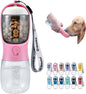 Cibaabo Dog Water Bottle with Food Container, Travel Puppy Water Bowl, Portable Pet Dispenser, Dog Gift Stuff Accessories Items, Puppy Essentials Necessities for Yorkie Cat Walking and Hiking