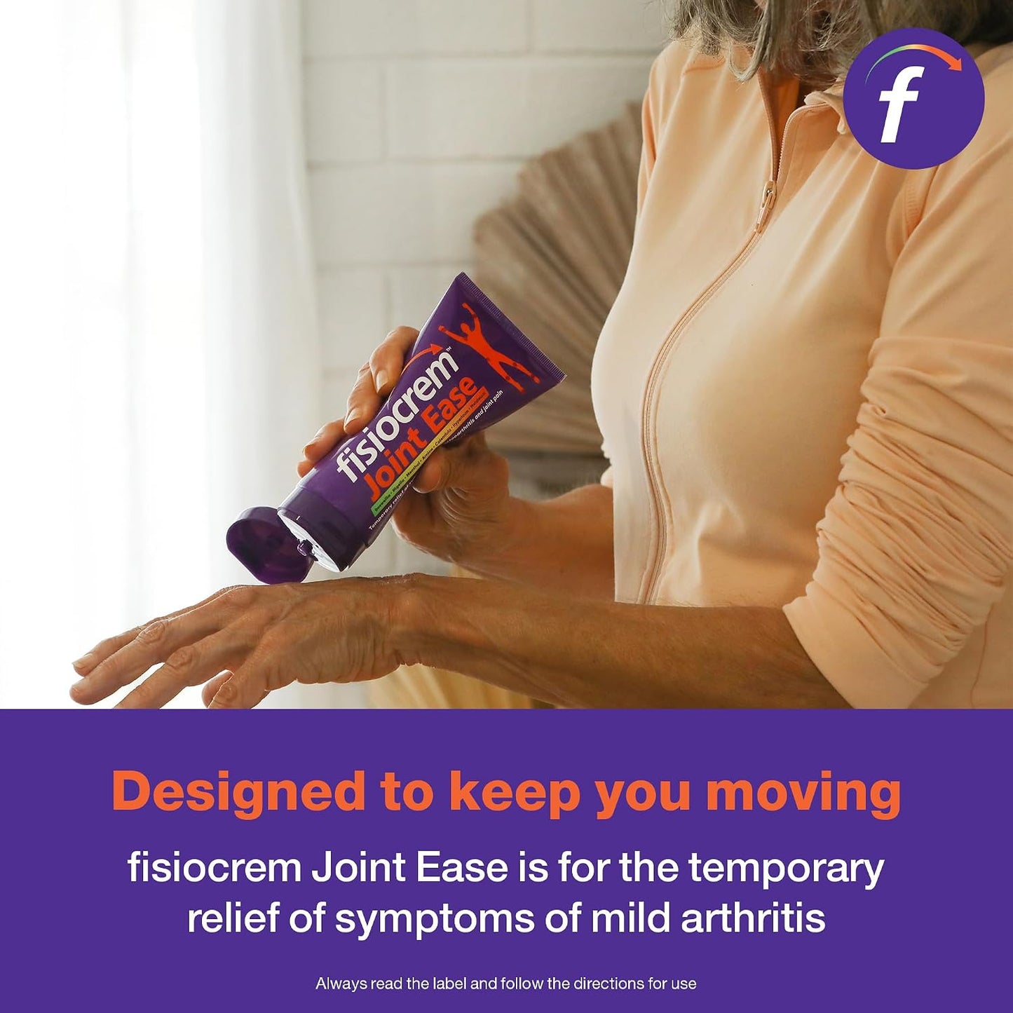 Fisiocrem Joint Ease – Temporary Relief for Mild Arthritis & Mild Osteoarthritis Symptoms, Non-Greasy, Easily Absorbed Gel with Arnica, Boswellia & Menthol, Supports Joint Mobility & Comfort (100g)
