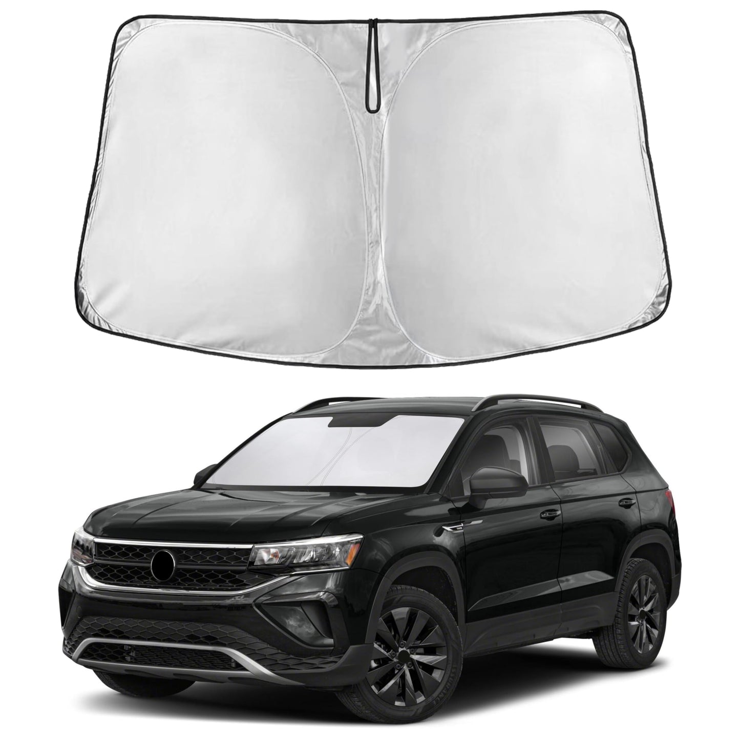 EcoNour Car Windshield Sunshade | Blocks 99% Heat & Keeps Interior Cool | Universal Fits Cars, SUVs, Trucks | Automotive Sun Screen, Visor & Car Accessories for Summer | Medium (64x32 Inches)