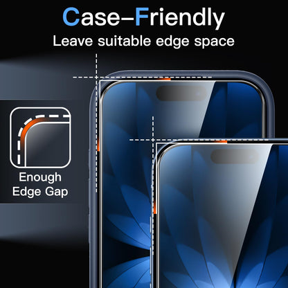 JETech Displayschutzfolie für iPhone 16 6,1 Zoll, gehärtetes Glas mit einfachem Installationstool, Case-Friendly, HD Klar, 3 Stück