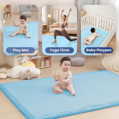 Huloo Sleep Ultra Soft Baby Spielmatte für den Boden, 3,3 cm dicke Elasti-Foam 127x127 cm Laufgittermatte für Kleinkinder, rutschfeste Rückseite, sicher zum Krabbeln und für die Bauchlage, Tatami-Stil (Dunkelgrau)