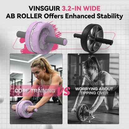 VINSGUIR Ab Roller Wheel, Abs & Core Workout Equipment for Home Gym with Knee Pad Accessories, Abdominal Wheel for Full-body Strength Training