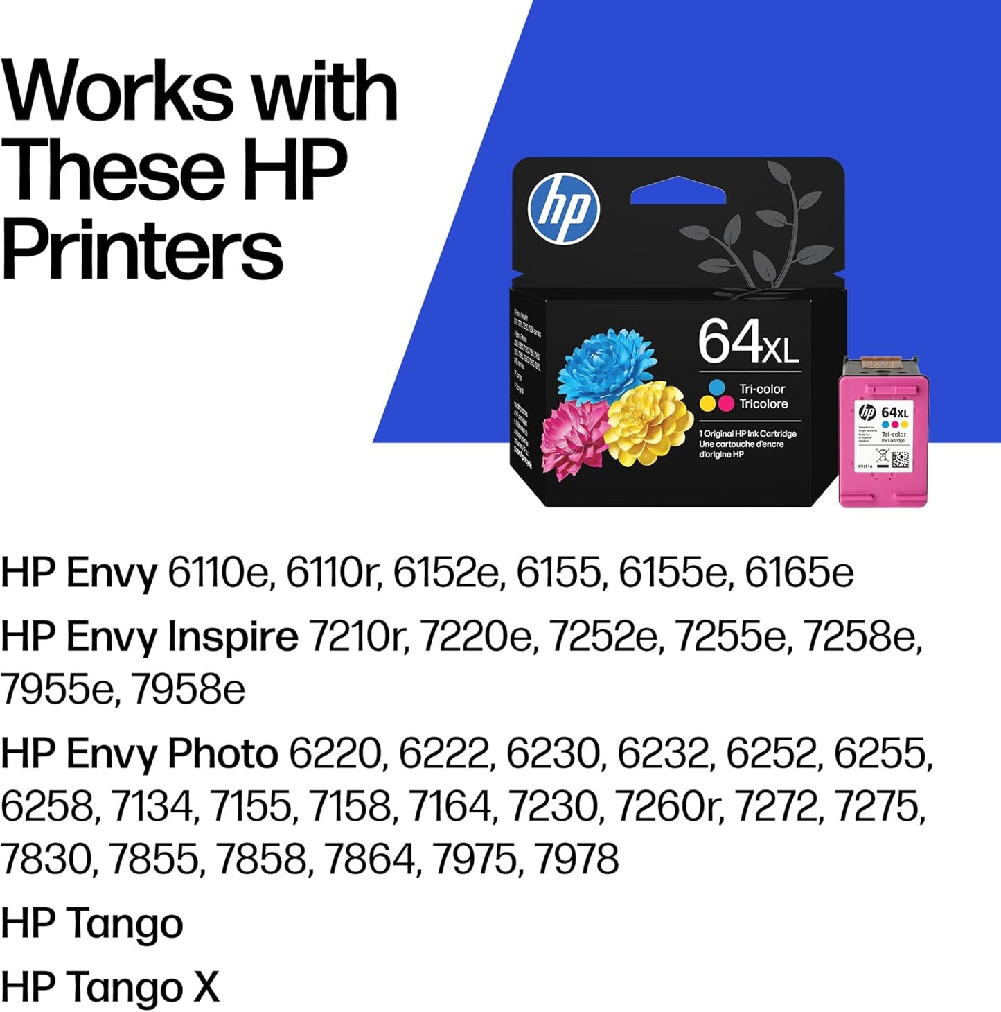 Original HP 64 Schwarz Tintenpatrone | Kompatibel mit HP ENVY Photo 6200, 7100, 7800 Serien | Für Instant Ink geeignet | N9J90AN