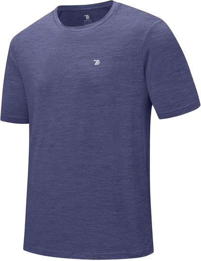 Rdruko Herren Kurzarm Trainingsshirts – Trockene Passform – Feuchtigkeitstransportierend – Für Laufen, Fitnessstudio, aktiven Sport