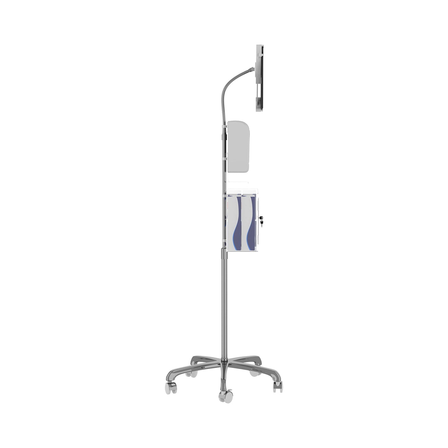 Medical Mobile Stand – CTA Medical Mobile Floor Stand for iPad 7/8/9 Gen 10.2”, 12.9” iPad Pro, 11” iPad Pro, iPad mini, iPad Air 4, Surface Pro X, and Other 7-13" Tablet - White