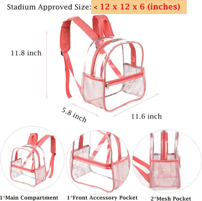 Mini Transparenter Rucksack 12x12x6 Stadion Zugelassener Plastik-Rucksack
