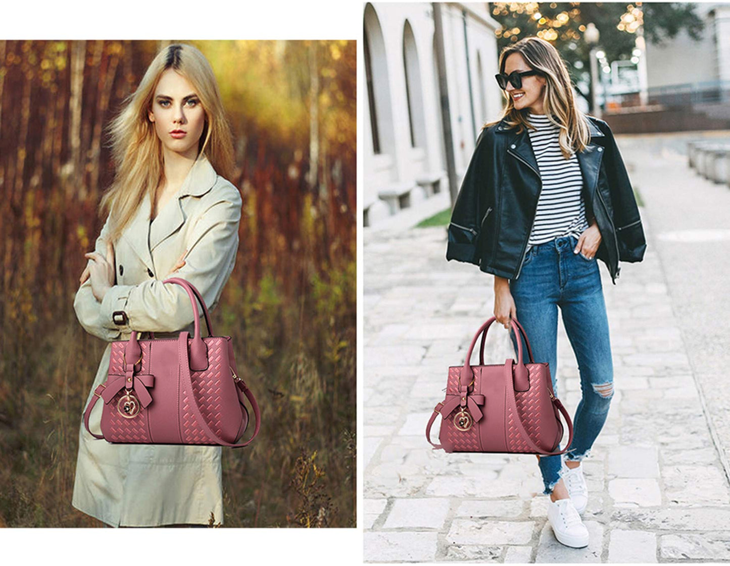 Jeniulet Geldbörsen und Handtaschen für Damen Mode Damen PU-Leder Top-Griff Satchel Schulter Tragetaschen Dunkelgrau 10.2" x 3.9" x 7.9"