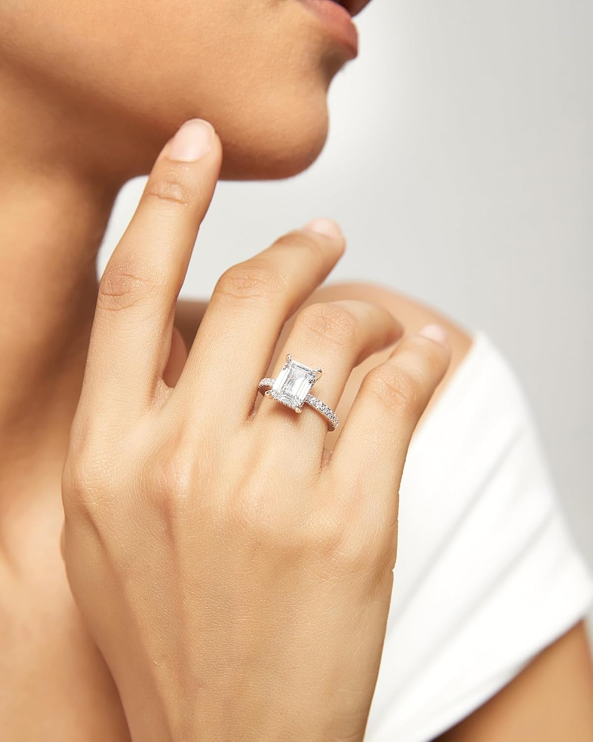TIGRADE 3CT Engagement Ring Review: A Stunning Emerald Cut CZ Ring