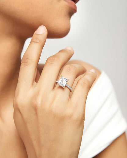 TIGRADE 3CT Engagement Ring Review: A Stunning Emerald Cut CZ Ring