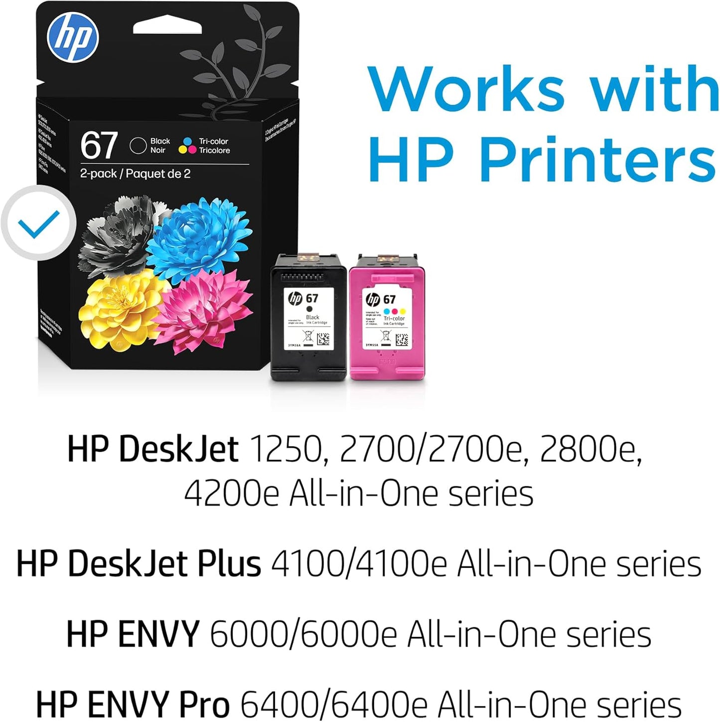 Original HP 67XL Schwarze Tintenpatrone mit hoher Reichweite | Kompatibel mit HP DeskJet 1255, 2700, 4100er Serien, HP Envy 6000, 6400er Serien | Für Instant Ink geeignet | 3YM57AN