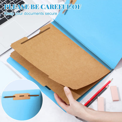 Skyygemm 24 Pcs Classification Folders Letter Size Bulk - 2 Dividers Pressboard File Folder with 3. 5 Inch Expansion, 2 Prongs Fastener, Heavy Duty Office File Organizer for Teacher Medical (Yellow)