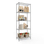 SONGMICS Storage Shelf, Small Metal Wire Shelving Unit, Adjustable Shelves, for Small Spaces, Garage, Bedroom, Living Room, Kitchen, Pantry, 5 Tier, 11.8 x 11.8 x 47.6 Inches, Ink Black ULGR123BH01