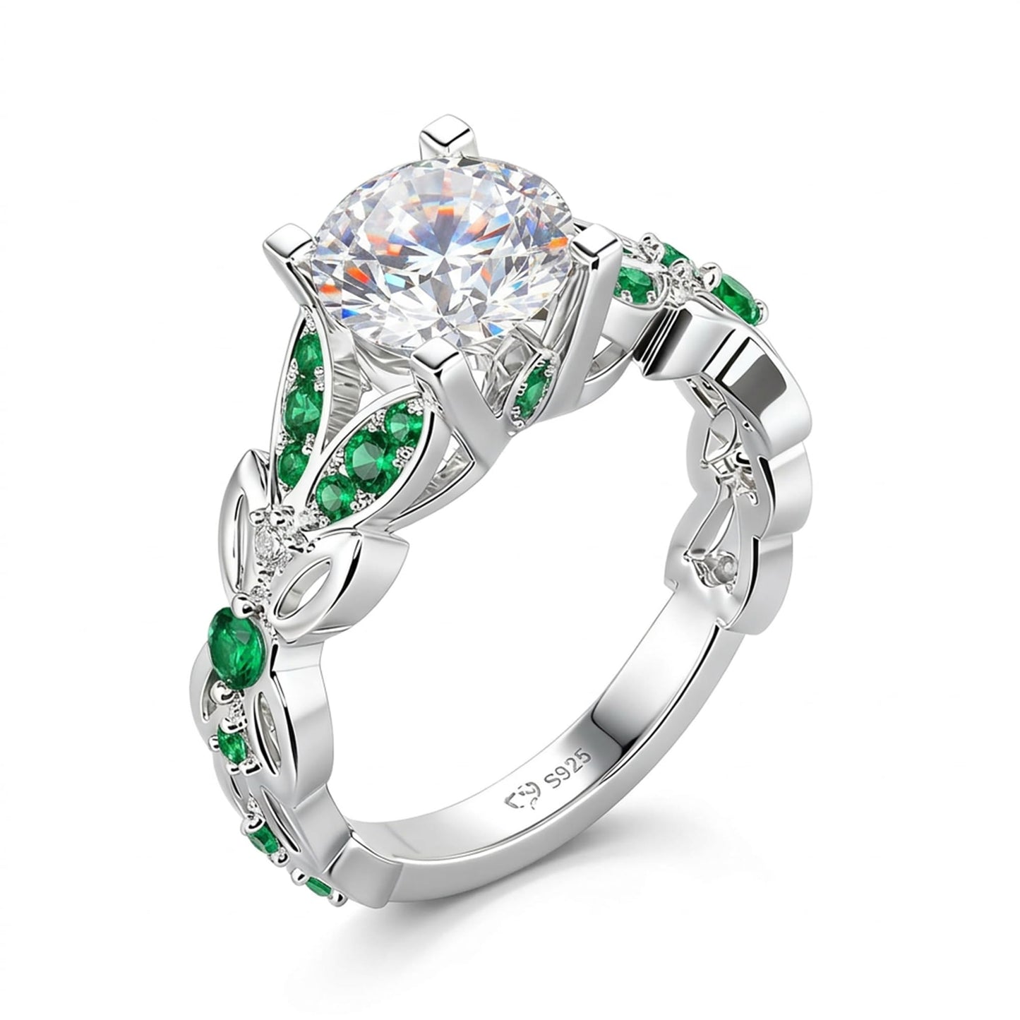 4.3 Carat Butterfly Ring 925 Sterling Silvers Crystal Ring Topaz Rings Bridal Rings Set for Women Wedding Engagement Promise With Jewelry Box