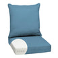 Arden Outdoor Foam Deep Seat Cushions Set, 24x24, Premium High-Density Foam, Never Flattens, Weather-Proof for Patio Chair Sofa Couch, Blue Shibori Stripe