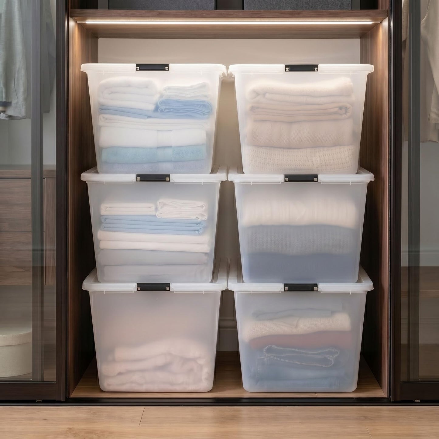 IRIS USA 6-Pack Clip Box with Latching Lids, 18 Quart Craft Storage Bins, Art & Writing Supply Containers for Home, Office & Classroom Organization