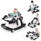 BABY JOY 4-in-1 Baby Walker, Foldable Activity Walker with Adjustable Height & Speed, Music, Lights, Anti-Rollover, Toddler Push Walker, Baby Walker with Wheels for Boys Girls 6-18 Months (Pink)