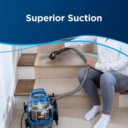 BISSELL Spotclean Professional Portable Carpet And Upholstery Deep Cleaner With Full-Sized 5.9 Amp, 5Ft Hose With 3" Tough Stain Brush, 3-In-1 Stair And Hydro-Rinse Self-Cleaning Tools, 2891B
