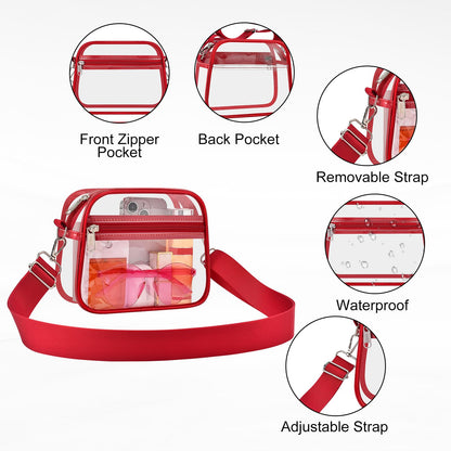 Clear Bag for Stadium Events Clear Sports Fan Handbags Purses with Adjustbale Strap for Concerts Festivals Game Day