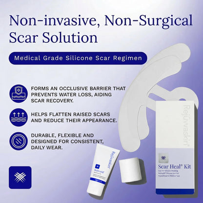 Rejuvaskin Scar Heal Kit for Breast Scars, Soften, Flatten, Reduce and Recover, Silicone Sheeting, RejuvaSil Gel & Medical Tape, Breast Anchor Pair