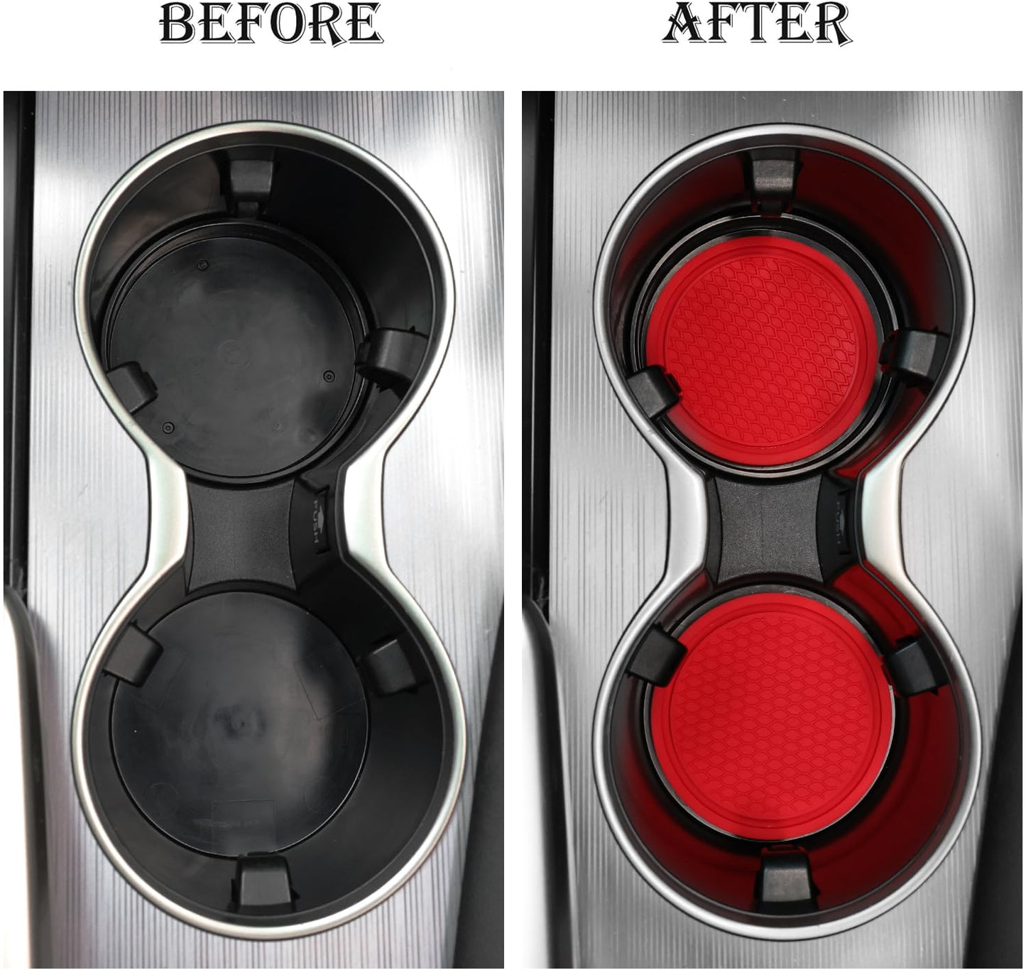 SINGARO Auto-Becheruntersetzer, 4 Stück universelle rutschfeste Becherhalter, in Ornamente eingebettete Untersetzer, Auto-Interieur-Zubehör, Schwarz