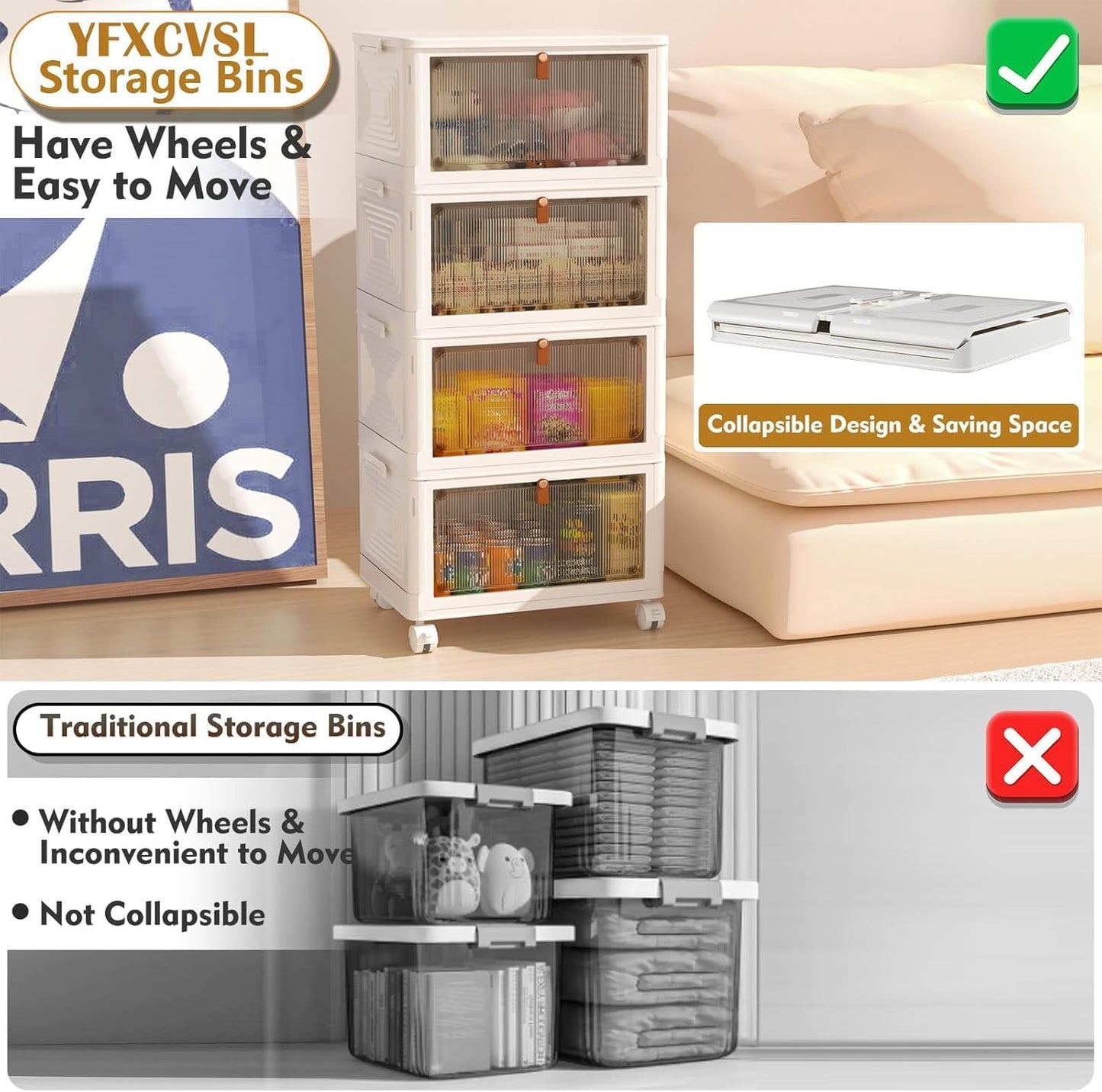YFXCVSL 4 Tier Plastic Storage Bins: A Game-Changer for Cluttered Spaces