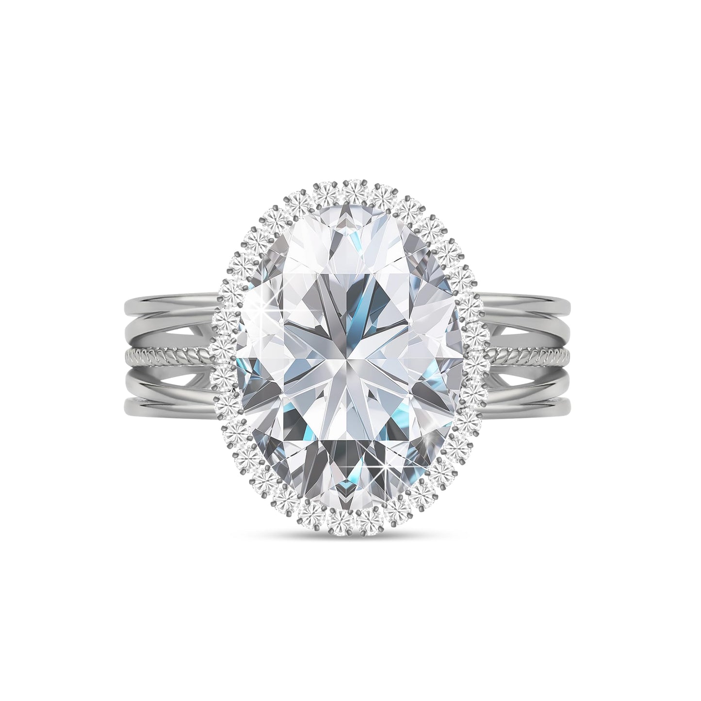 Linawe Birthstone Chunky Adjustable Rings for Women, Gold/Silver/Rose Gold Statement Rings, Imitation Diamond Fake Gemstone Crystal Cocktail Ring, Cubic Zirconia Costume Jewelry