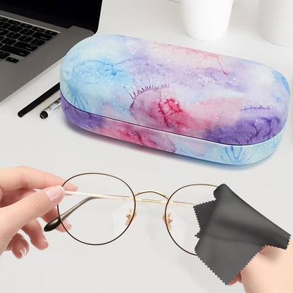 molshine Hartschalen-Leder-Sonnenbrillenetui, klassisches großes Brillenetui für Damen und Herren, Sonnenbrille (Schwarz)
