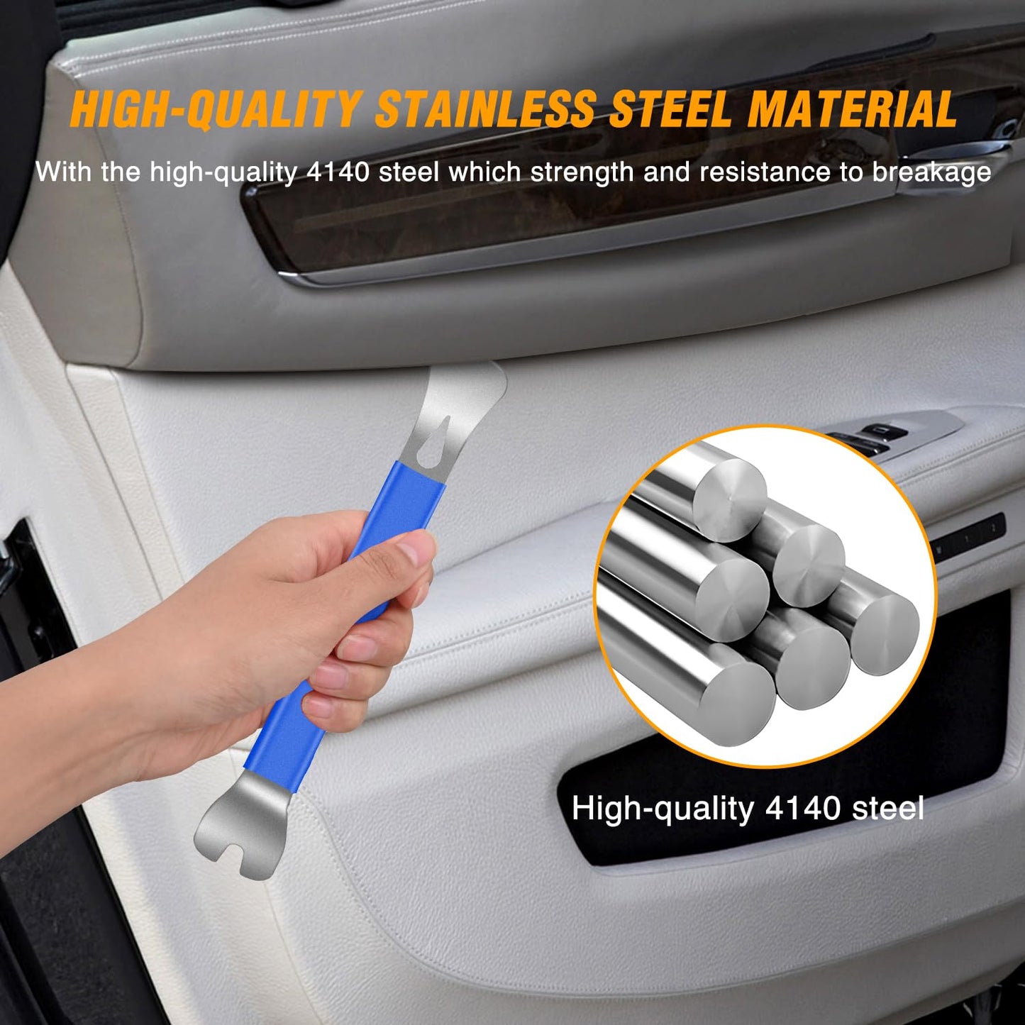 GOOACC 5PCS Auto Trim Removal Tool Kit No-Scratch Pry Tool Kit for Car Door Clip Panel & Audio Dashboard Dismantle -5PCS