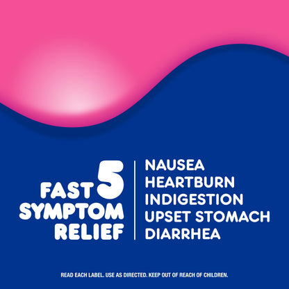 Pepto Bismol Ultra Caplets, Upset Stomach Relief, Nausea Relief, Heartburn Relief, Indigestion Relief, Anti Diarrhea Medication for Adults - 5 Symptom Relief, 48 ct (2x24 ct) (Pack of 12)