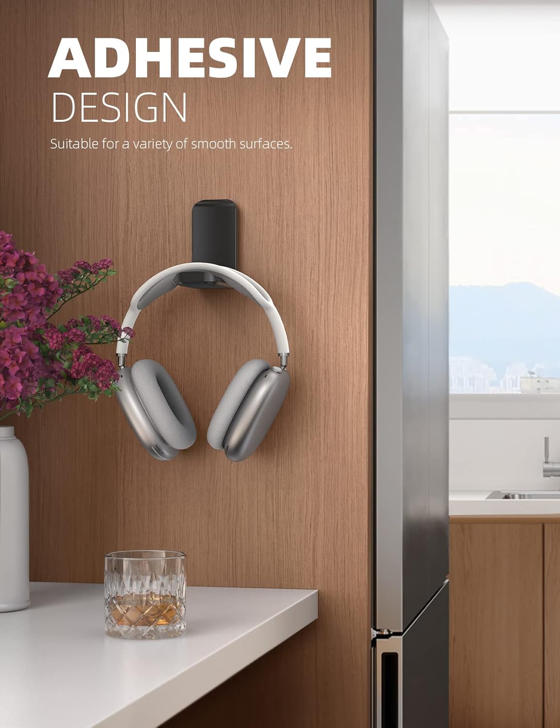 Lamicall Kopfhörer Ständer, klebriger Kopfhörer-Aufhänger – selbstklebende Kopfhörerhalterung, Kopfhörerständer-Halterung zum Anklipsen unter dem Schreibtisch, Kopfhörerklemme für Airpods Max, Sony,, Sennheiser, Schwarz, Geschenk für Mama