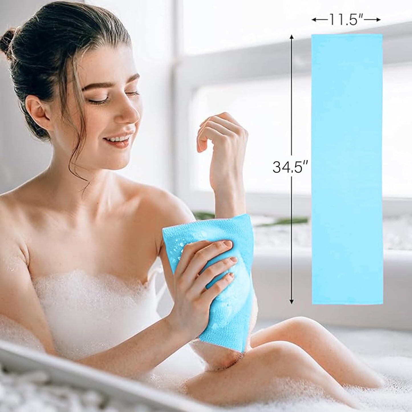 Yiclick Peeling-Waschlappen, Peeling-Körperbürste, Rückenbürste für Dusche und Bad, afrikanischer Netzschwamm Luffa-Körperpeeling, Peeling-Tuchbürstenhandschuhe für Frauen (Grau)
