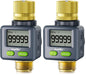 RAINPOINT Water Flow Meter with Brass Inlet & Outlet, 180° Screen-Flip Water Meter, Measure Gallon/Liter Consumption for RV Filling, Garden Watering, Sprinkler and Hoze Nozzle