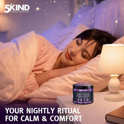 5Kind Melatonin & Magnesium Sleep Cream 3.4 fl oz - Magnesium Lotion for Sleep - Relaxing Lavender & Chamomile Magnesium Cream for Sleep - Infused with Lavender Essential Oils - Natural Sleep Aid