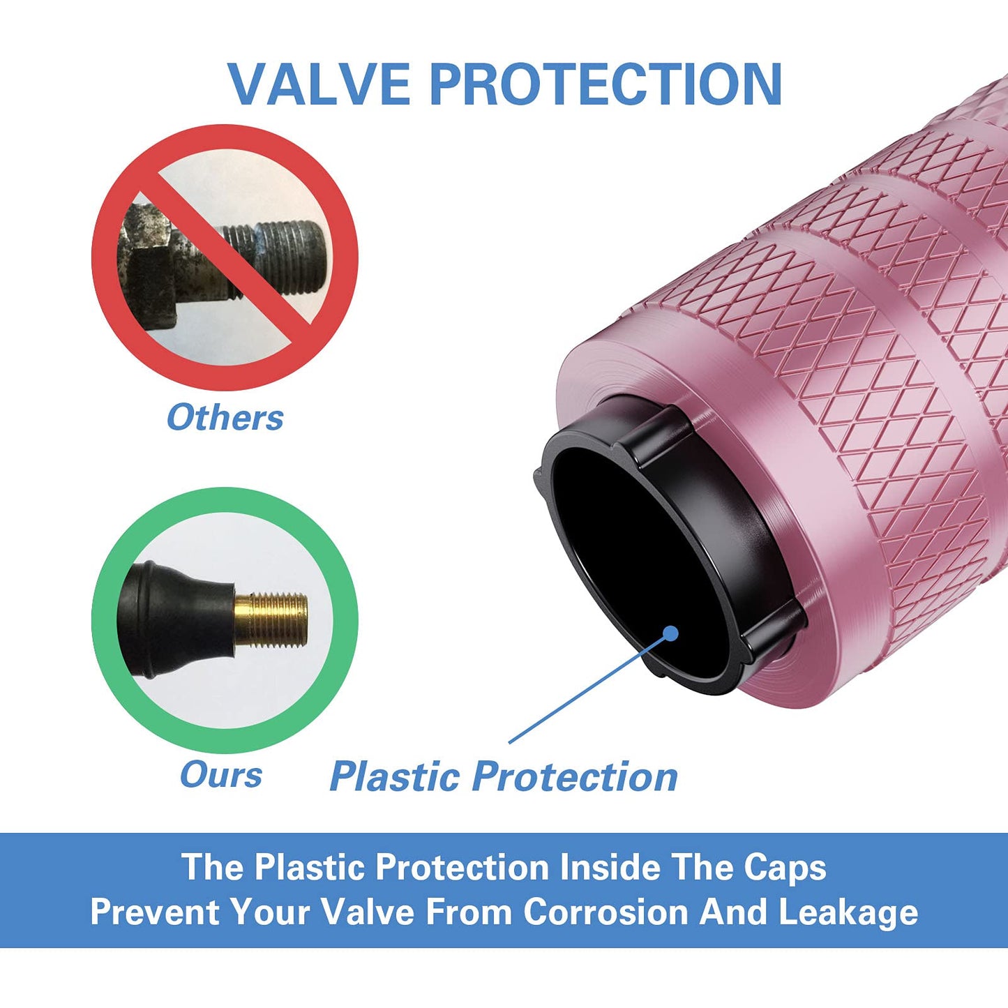 CKAuto Tire Valve Stem Cap, Black, 4 pcs/Pack, Anodized Aluminum Valve Stem Cap Set, Corrosion Resistant, Ideal for Cars, Trucks, and Bicycles