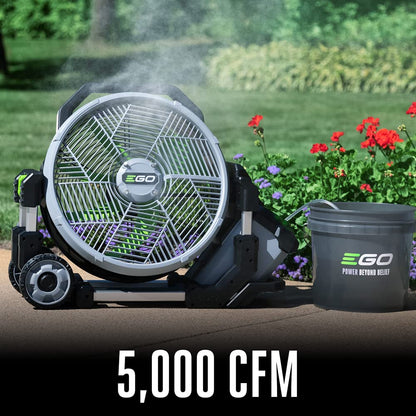 EGO POWER+ Portable Misting Fan, Outdoor Electric 18" 5 Speed Fan, Battery and Charger Not Included - FN1800