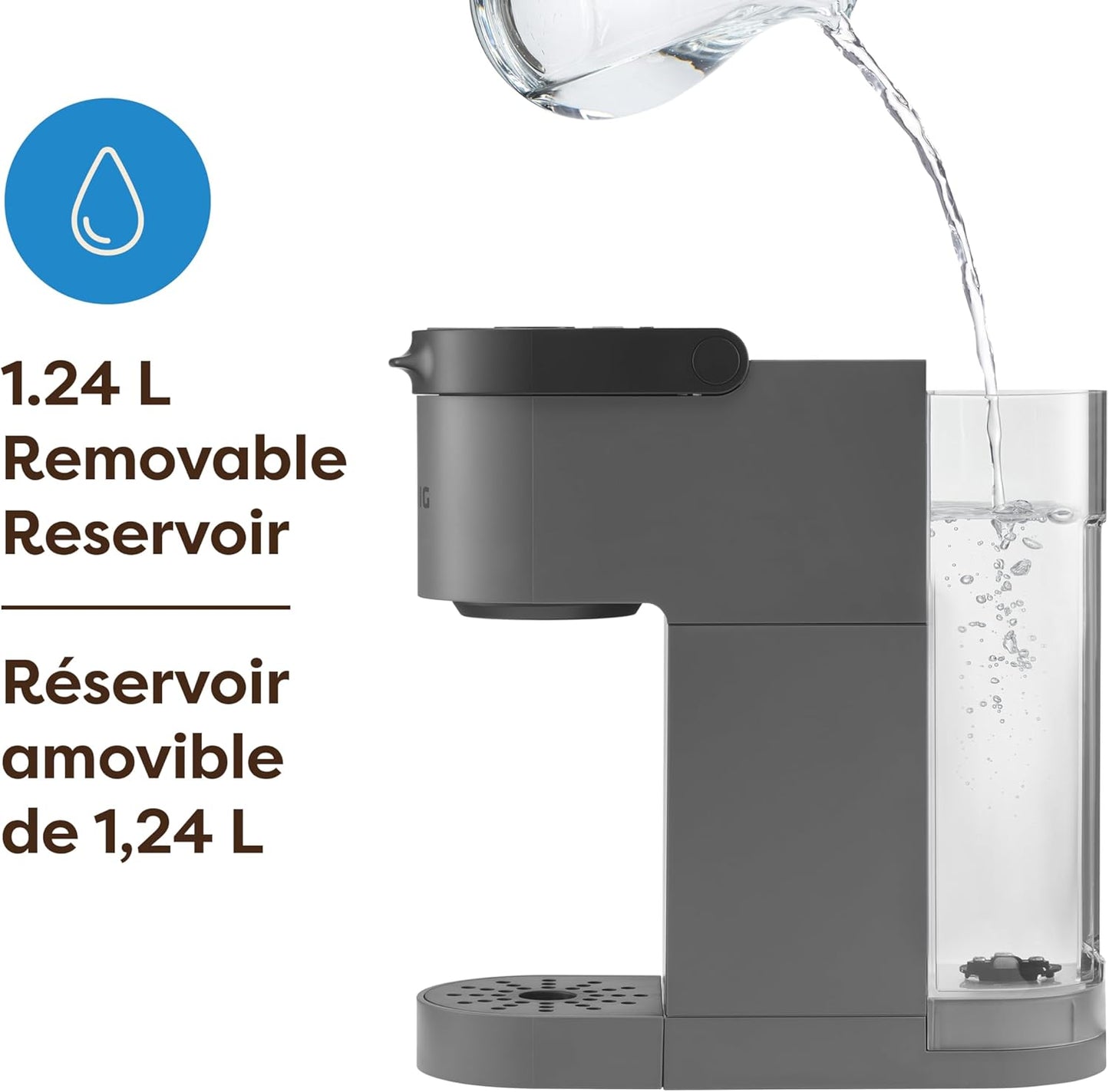 Keurig K-Mini Go Single Serve K-Cup Pod Coffee Maker, 1.24 L removable reservoir, Gray