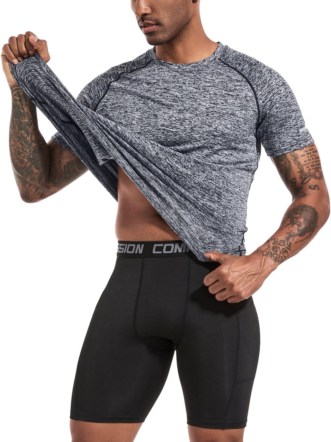Boyzn 1er, 3er, 5er oder 7er Pack Herren-Trainings-Laufshirts, Dry Fit feuchtigkeitsableitendes T-Shirt, Gym Sport Kurzarm-T-Shirts