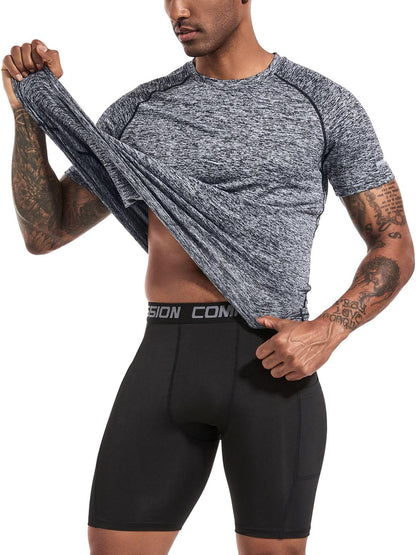 Boyzn 1er, 3er, 5er oder 7er Pack Herren-Trainings-Laufshirts, Dry Fit feuchtigkeitsableitendes T-Shirt, Gym Sport Kurzarm-T-Shirts