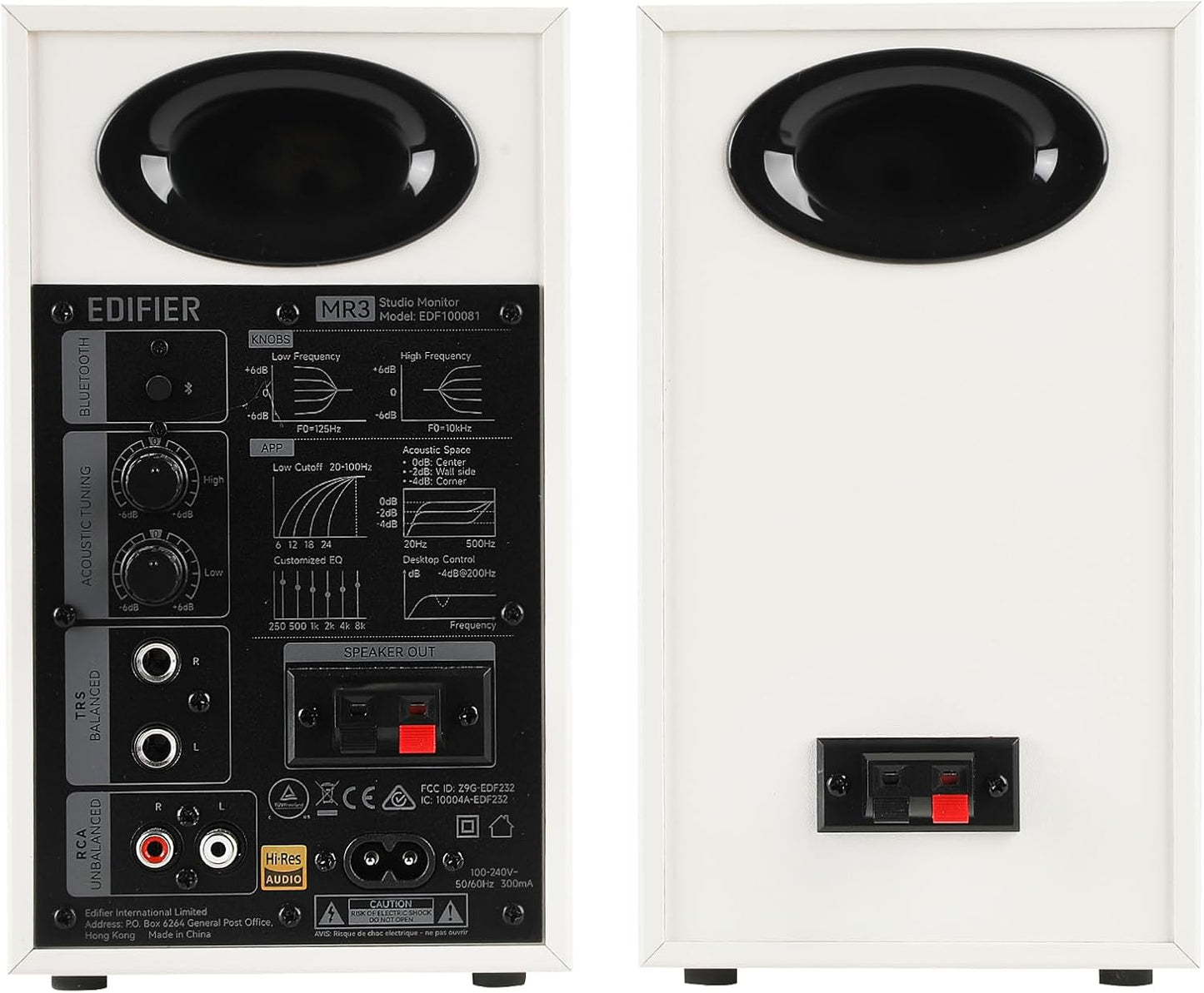 Edifier MR3 Powered Studio Monitor Lautsprecher, Hi-Res Audio Zertifiziert Bluetooth V5.4 Aktiver Regallautsprecher, 2.0 Computer mit Kopfhörerausgang Cinch AUX Symmetrischer TRS-Eingang (Schwarz)